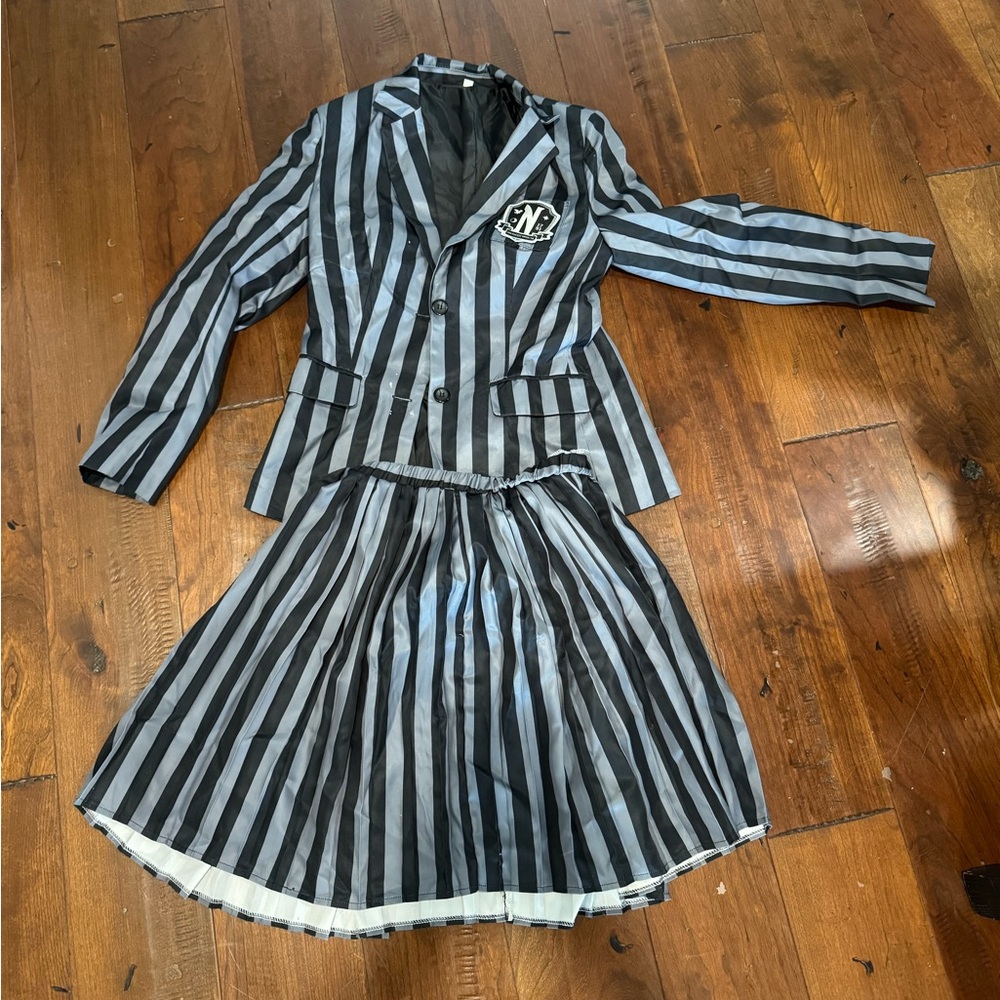 Wednesday Adaams Halloween costume size 11-12 girl